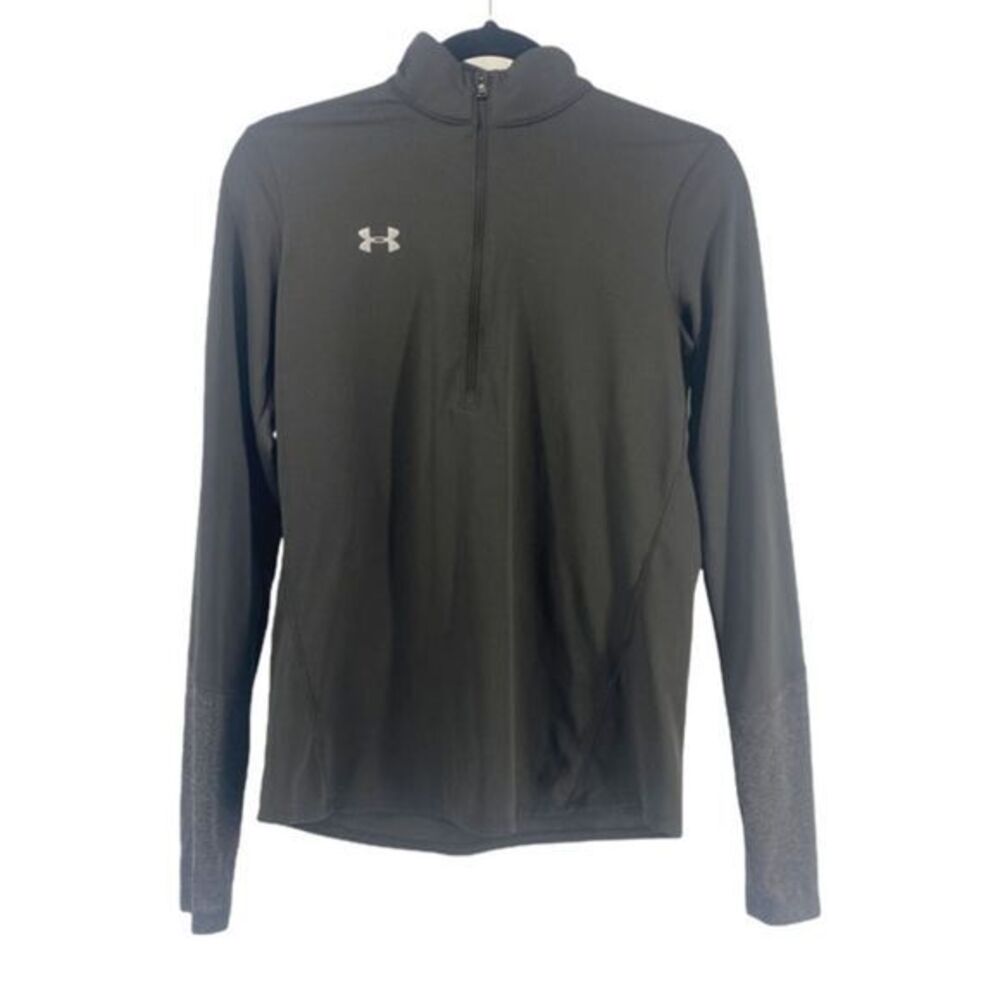 Under Armour Mens Quarter Zip Pullover Heatgear Long Sleeve Gray 10556 S
